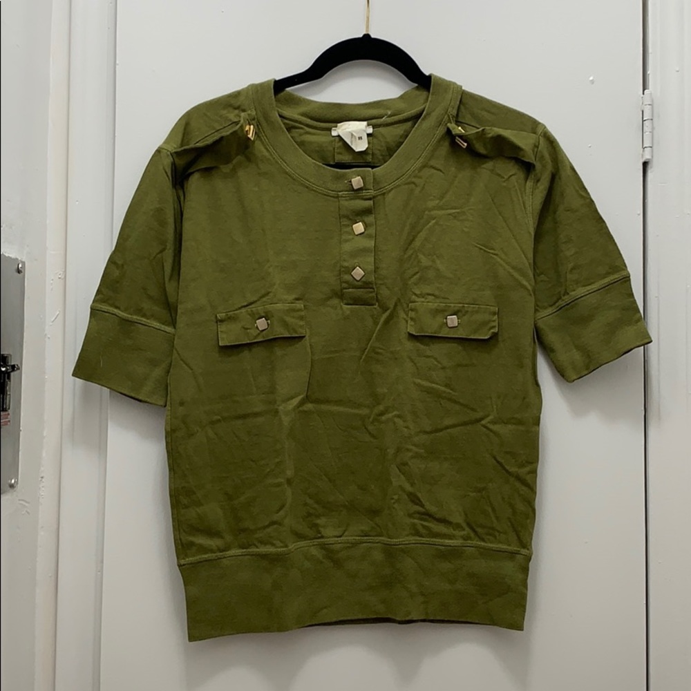 Chloé army green shirt sleeve shirt